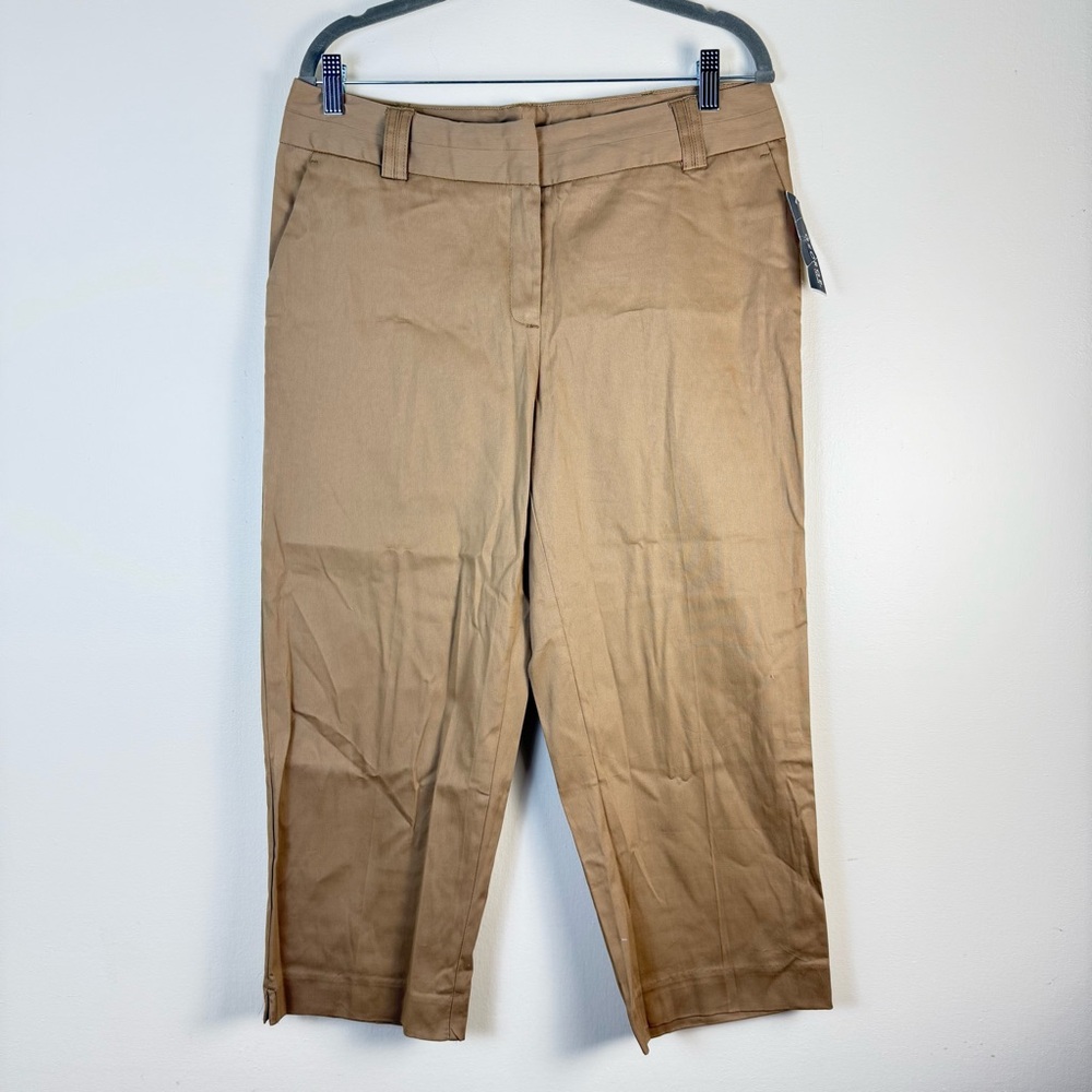 🛍️George Womens Khaki Tan Capri Pants sz 10 Stretch Casual Boho NEW Trendy
